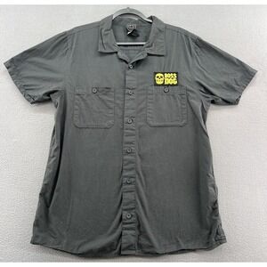 Boss Dog Shirt Mens Size L Grey Short Sleeve Button Up Biker Dont Waste Time
